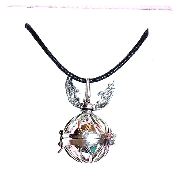 .925 MEXICAN SILVER  ANGEL CALLER NECKLACE - Picture 1 of 4